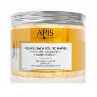 APIS BOGACTWO MIODU, RELAKSUJĄCA SÓL DO KĄPIELI Z MIODEM, PROPOLISEM I KOZIM MLEKIEM  650 G