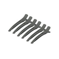 KLAMRY KLIPSY FRYZJERSKIE DO WŁOSÓW E-12B 6 SZT 11,5CM SZARE