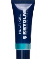 KRYOLAN-MULTI GEL GLITTER 10 ML / GRUBY ŻEL BROKATOWY DO CIAŁA I WŁOSÓW-PEARL BLUE