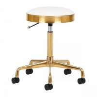 Taboret kosmetyczny H7 złoty biały